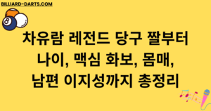 차유람 레전드 당구 짤부터 나이, 맥심 화보, 몸매, 남편 이지성까지 총정리