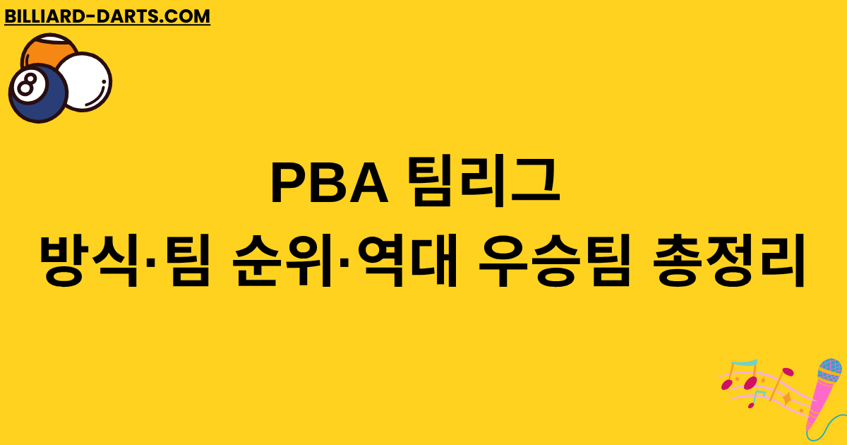 PBA 팀리그 방식·팀 순위·역대 우승팀 총정리